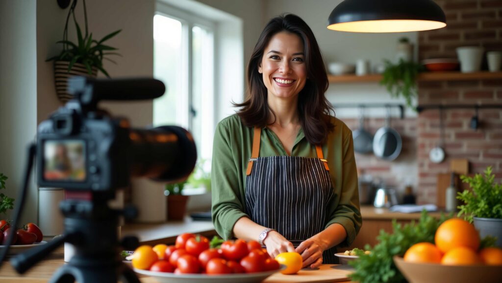 Influencerin beim Kochen
