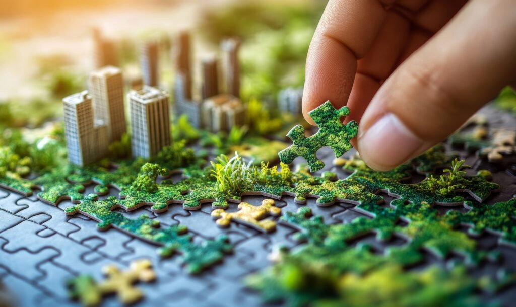 Puzzle mit Photovoltaik Halle und Stadtgrün